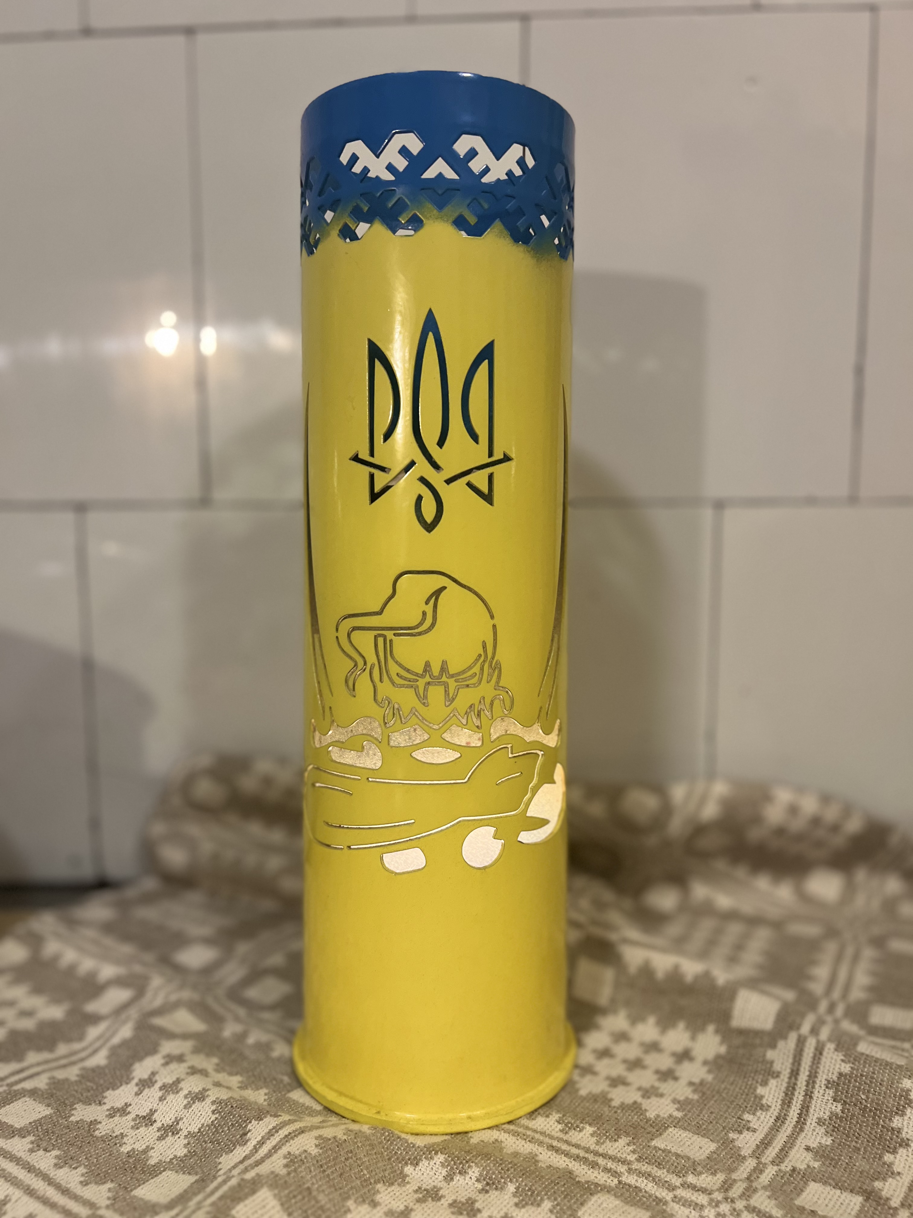 #34. Lielizmēra lādiņa čaulas svečturis